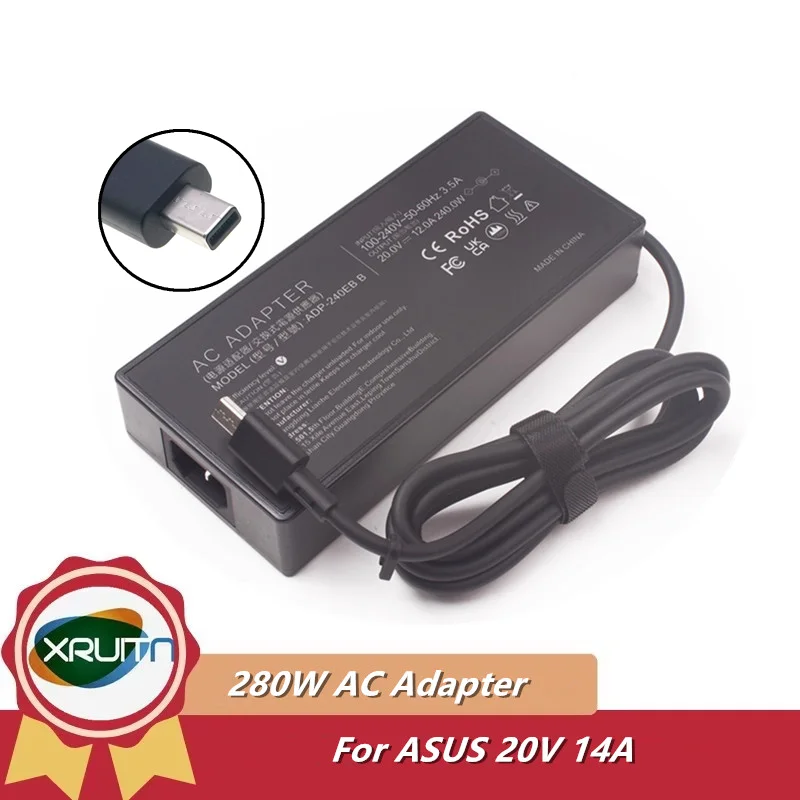 아수스 20V 14A ADP-280EB F A22-280P1B TUF 6 Pro TX 게이밍 FA608PP용 280W AC 어댑터 충전기 직사각형 커넥터 2025
