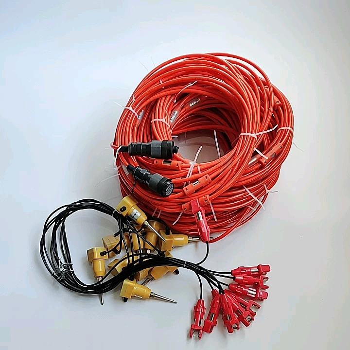 Seismic Cable 12 Channels with Split Spring Take-out Ordinary Type with NK27 female connector, geophone cable