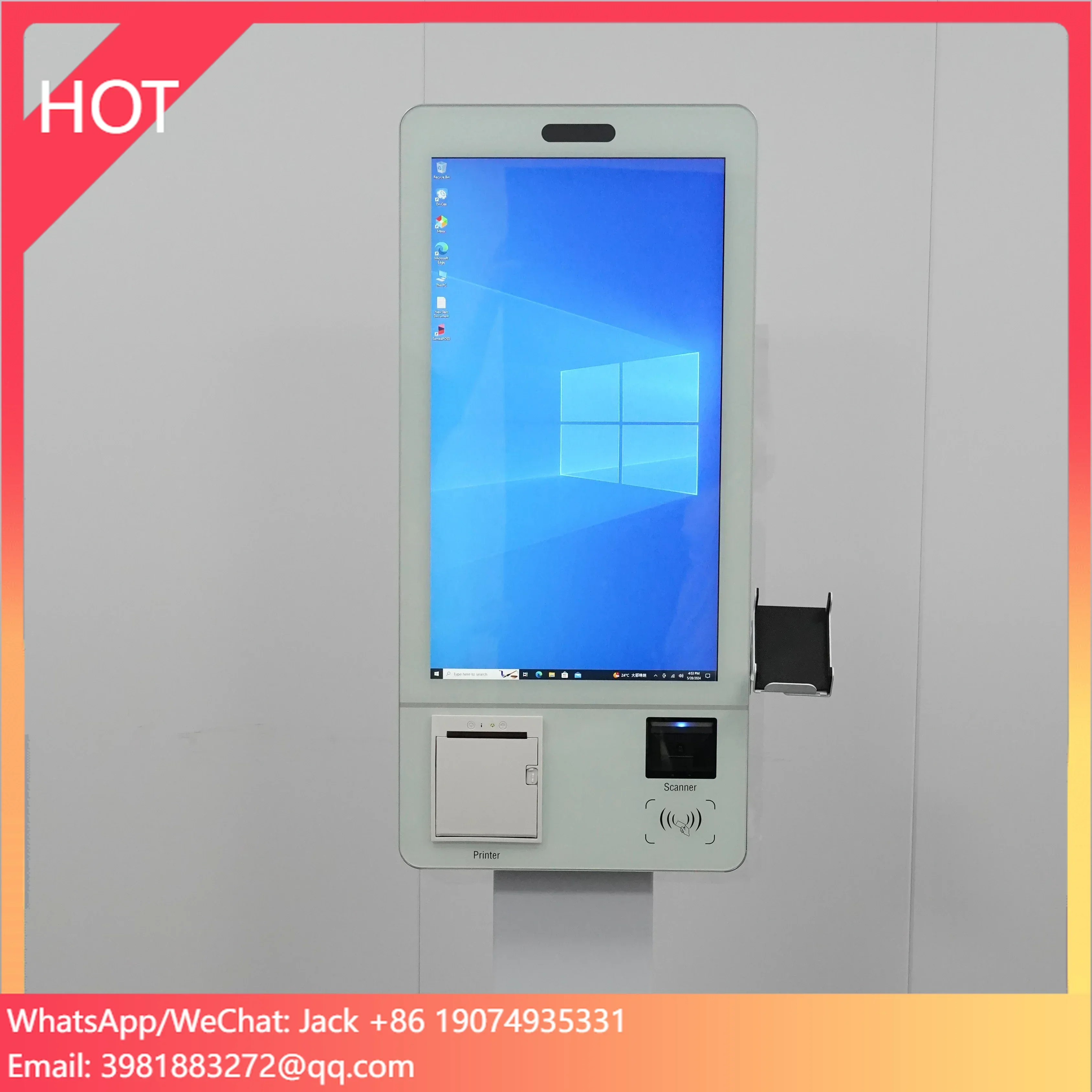 

24 Inch Self-service Ordering Machine Touch Screen Fast Food Payment Pos System All In One Self-order Kiosk
