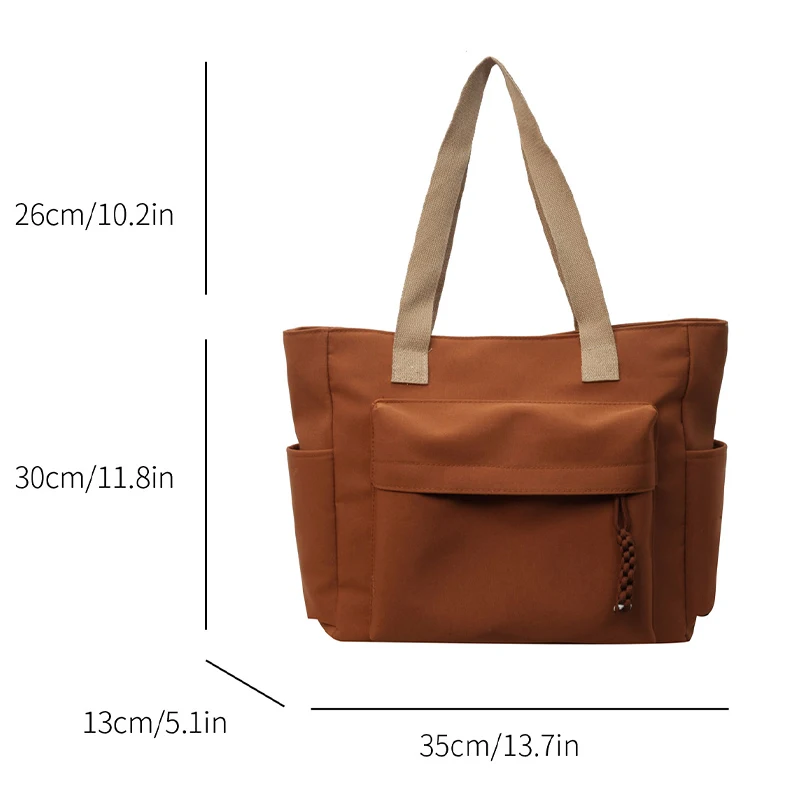 Canvas bag for women with large capacity, 2024 new casual shoulder bag, summer college student commuting tote bag