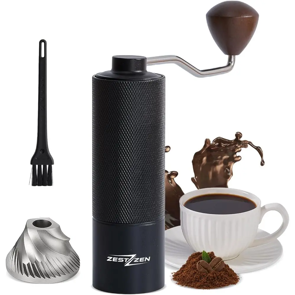 

Precision Conical Burr Adjustable Hand Coffee Grinder – Stainless Steel Portable Coffee Mill for Travel & Camping