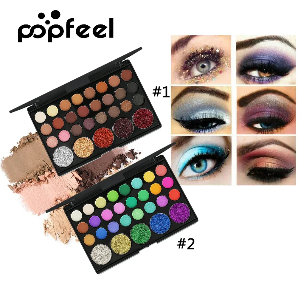 POPFEEL 29 Color Glitter Diamond Luminous Eyeshadow Palette Waterproof Pigment Shimmer Matte Eye Shadow Palette Make up Palette