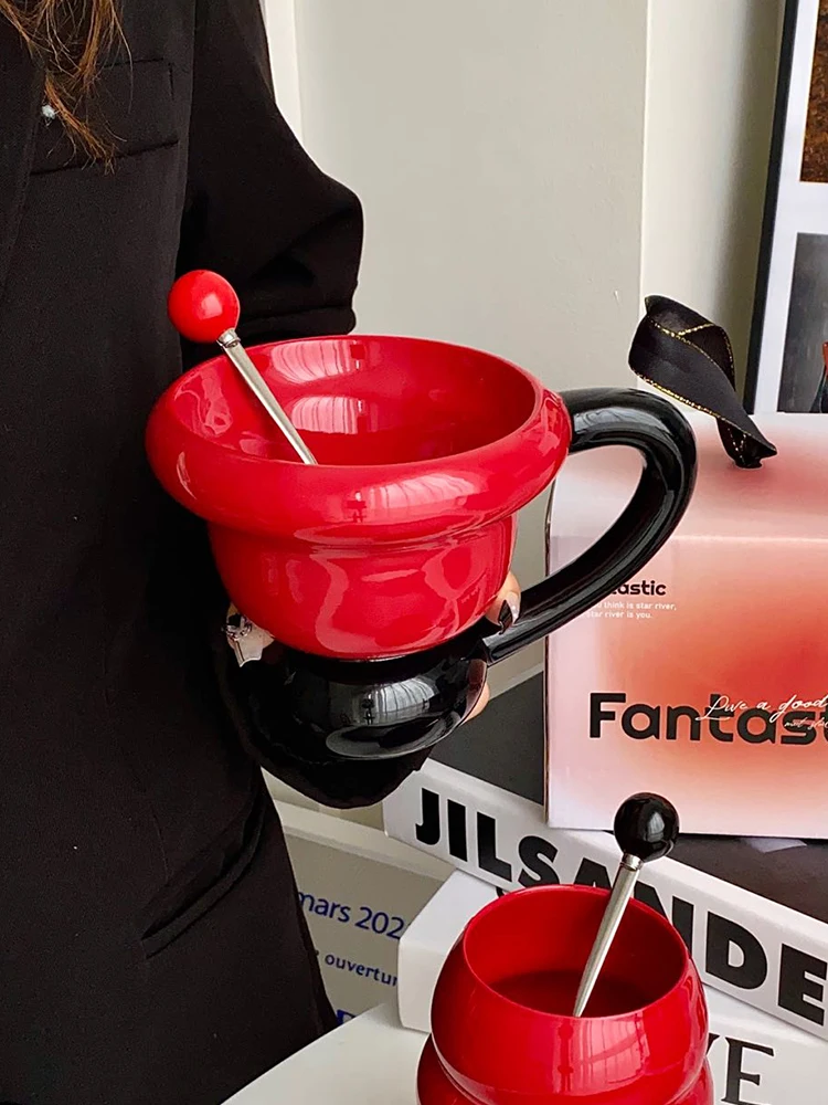 

Creative Bell Design Coffee Cup for Women Breakfast Yogurt Cup High Aesthetic Value Cerc Cup for Adults 350ml Capaci