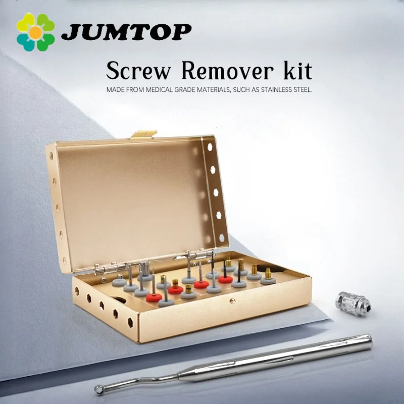 

JUMTOP Dental Implant Removal Kit Damaged Screw Extractor Set Universal Implant Prosthetic Kits