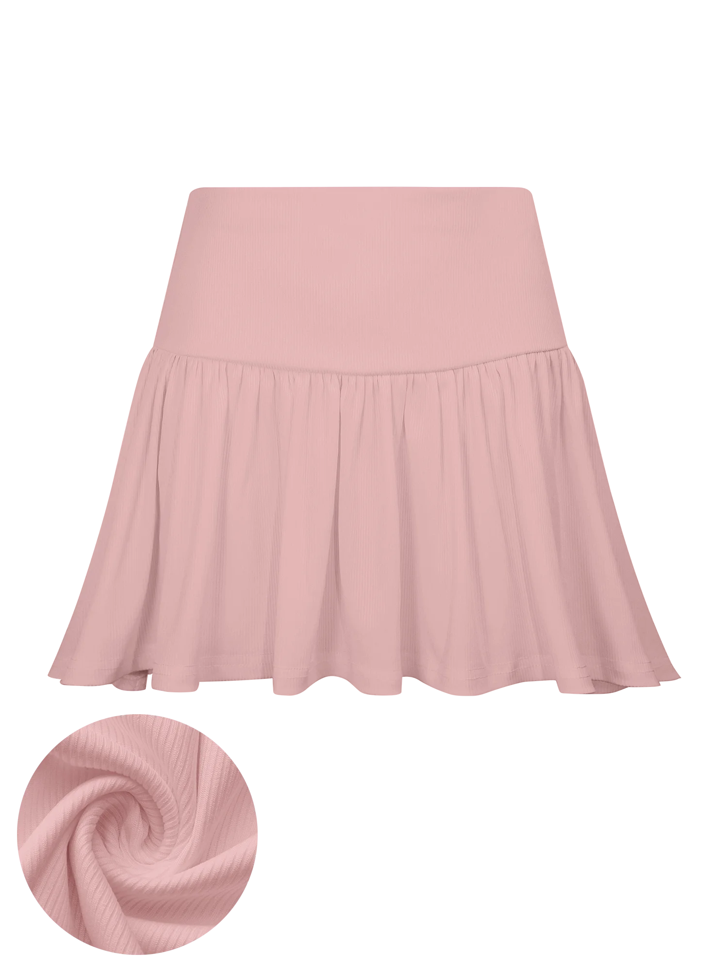 

Модная юбка с высокой талией для девочек-подростков, однотонная, из рубчатого трикотажа, простой модный молодежный стиль, повседневная мини-юбка