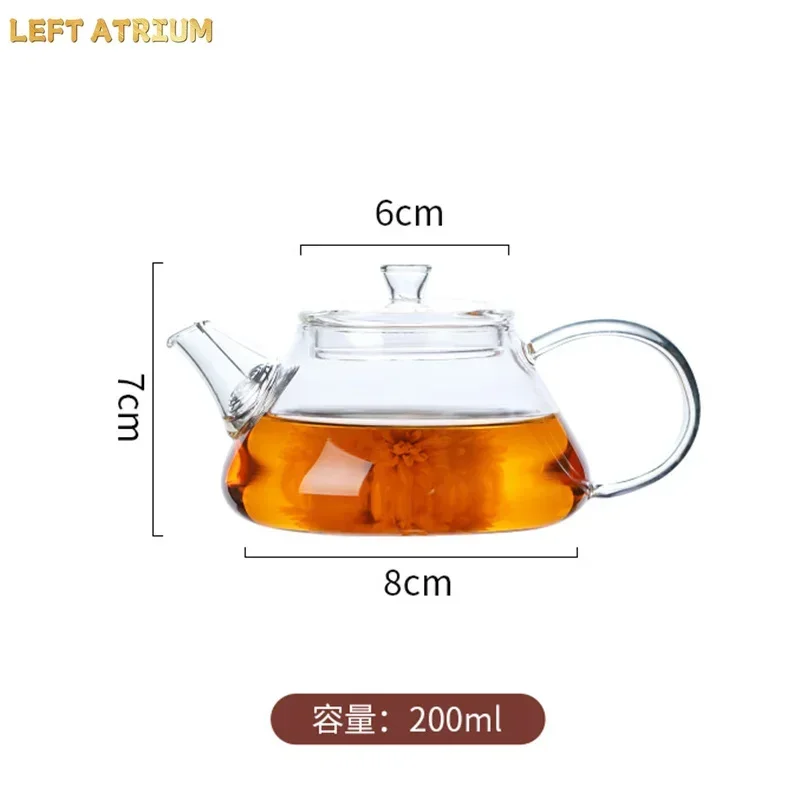Small Capacity 200ML Heat Resistant Mini Glass Teapot With Filter Brewing Flower Tea Kettle Household Kung Fu Tea Pot Teaware