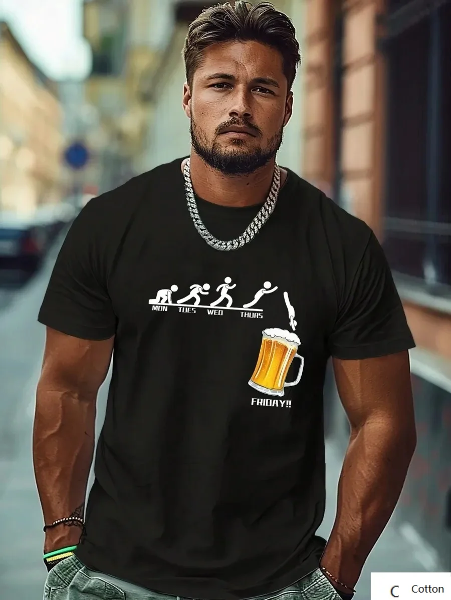 

Удобная хлопковая футболка с иллюстрацией Witty Weekday To Friday создает непринужденный и забавный вид, идеально подходящий для повседневного использования.