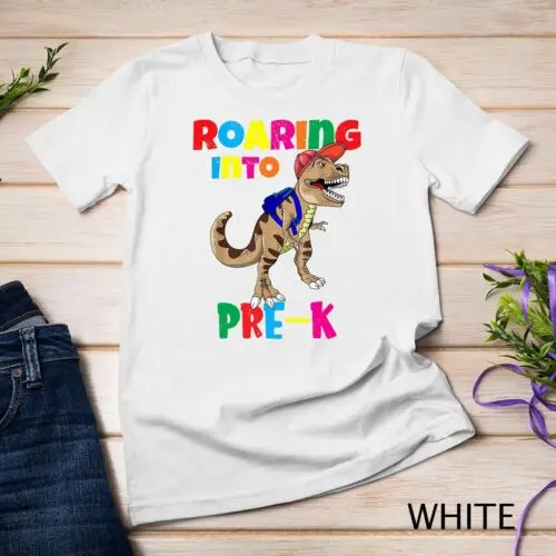 Roaring Into Pre Kindergarten Pre K T-Shirt For Boys Girls Unisex T-shirt