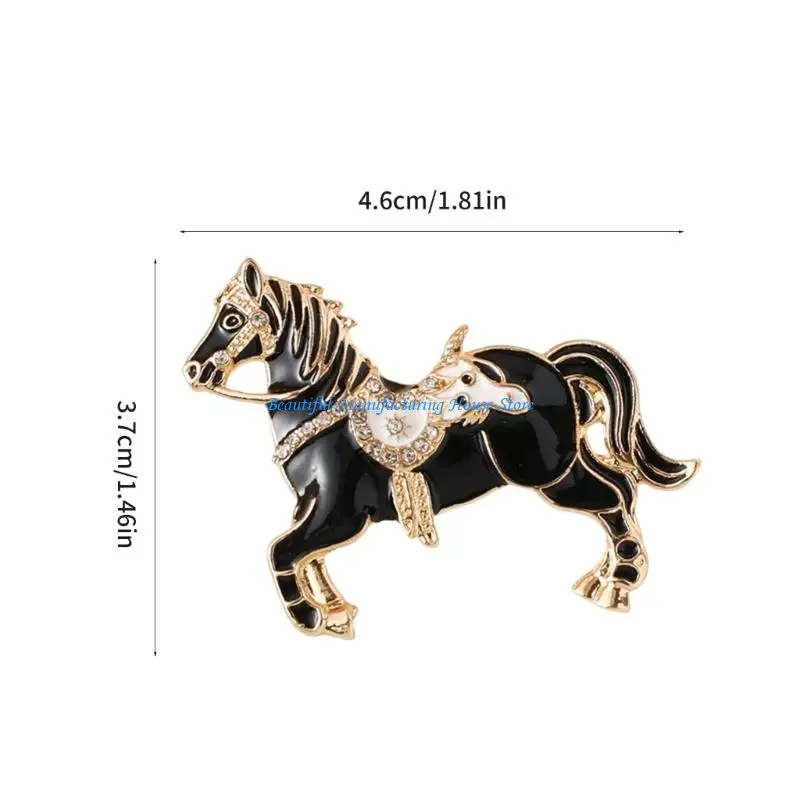 Spilla a cavallo in lega E56A Abbigliamento comodo Distintivo rivestimento facile da usare Abbellimento decorativo per varie