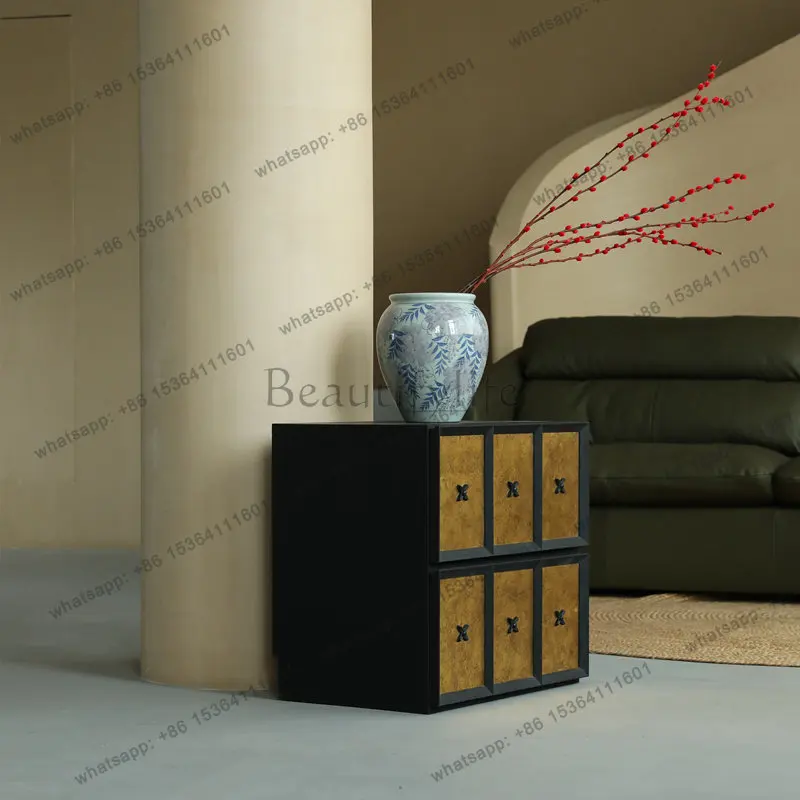 

Medieval modern Chinese style advanced sense module combination cabinet bedside TV cabinet