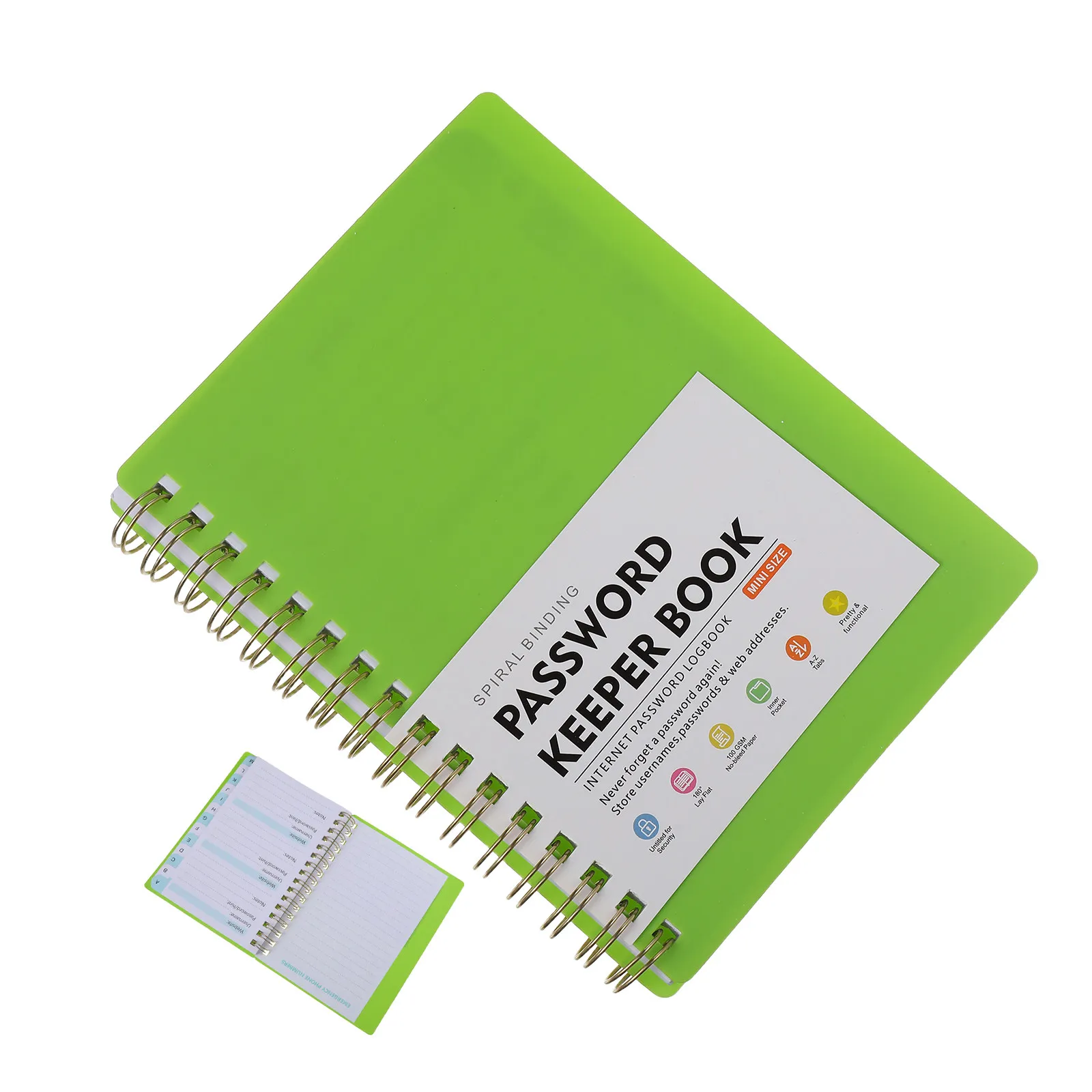 

A6 Spiral Password Keeper Book Mini Notebook Alphabet Tabs Password Organizer Internet and Address Book for Seniors