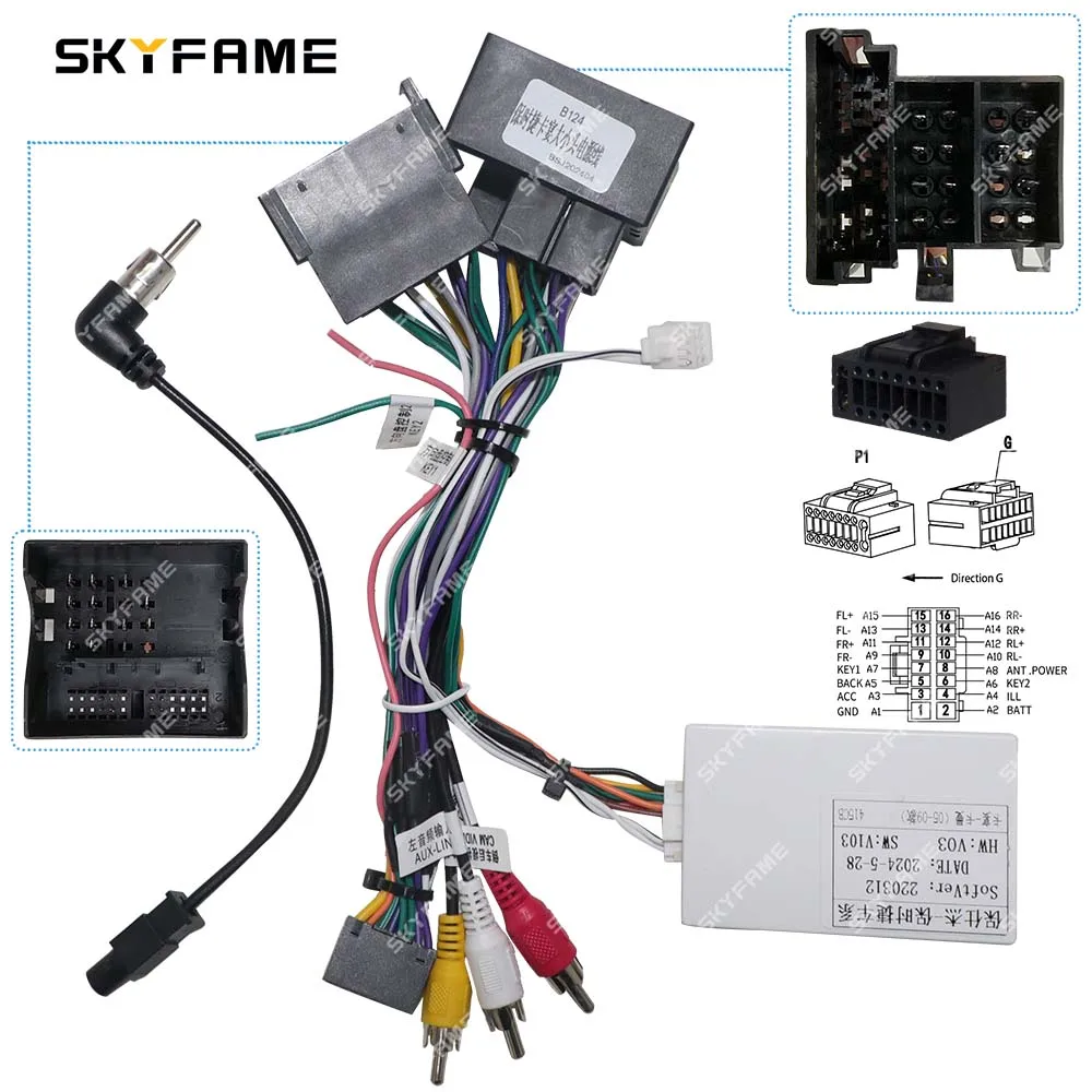 SKYFAME 16Pin Car Wiring Harness Adapter With Canbus Box Decoder For Porsche Cayenne Cayman Boxster 911