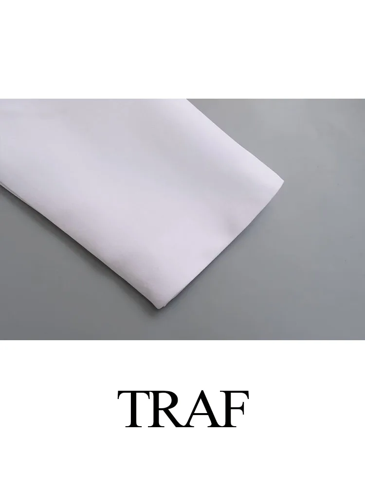 TRAF-سترة مزدوجة الصدر للنساء ، ياقة بيضاء مقلوبة لأسفل ، أكمام طويلة ، بدلة نسائية ، تخفيف ، سيدة المكتب ، الربيع ،!