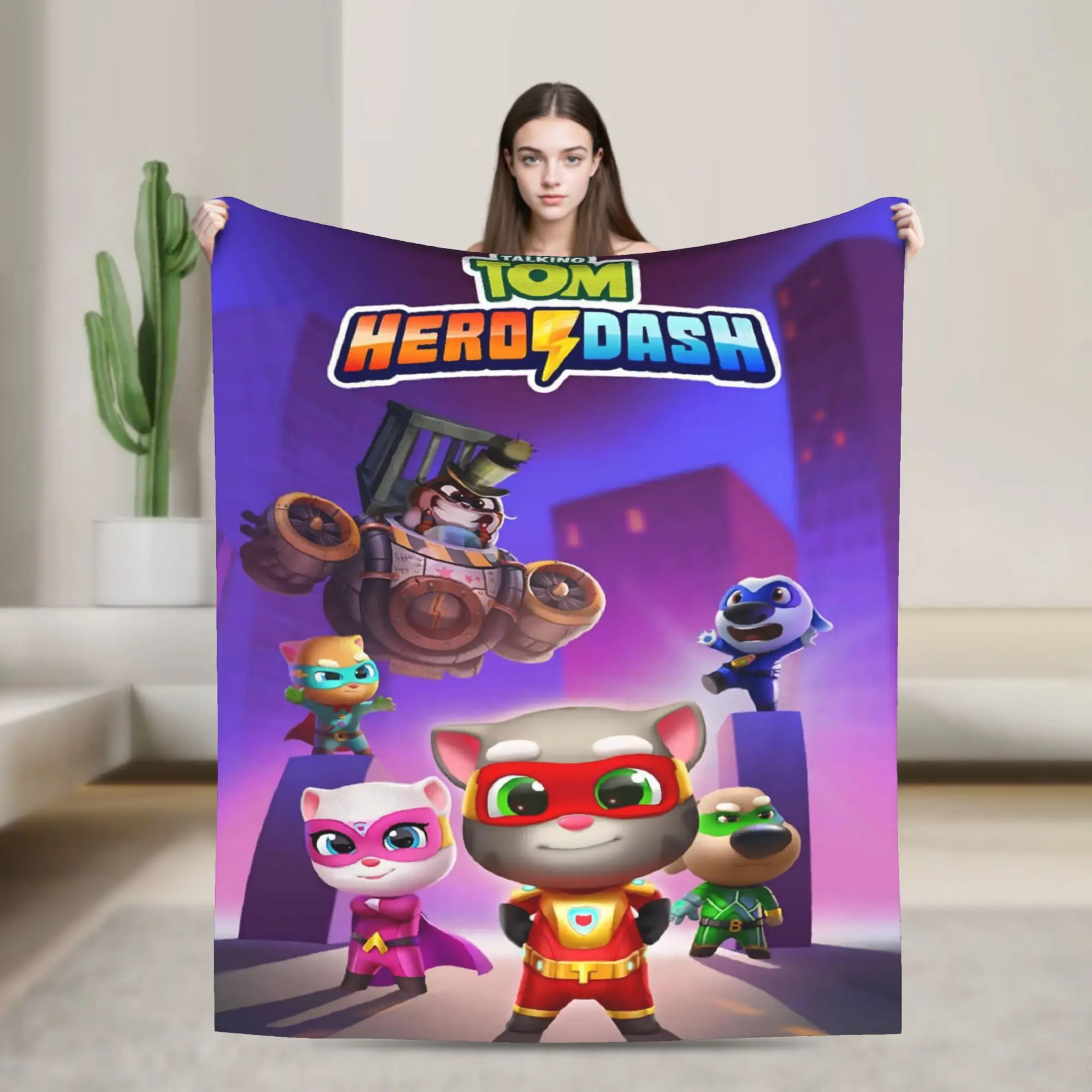 Super Soft T-Talking T-Tom And F-Friends Throw Blanket Premium Flannel Fleece Lightweight  Bed Blanket Fuzzy Plush Blankets