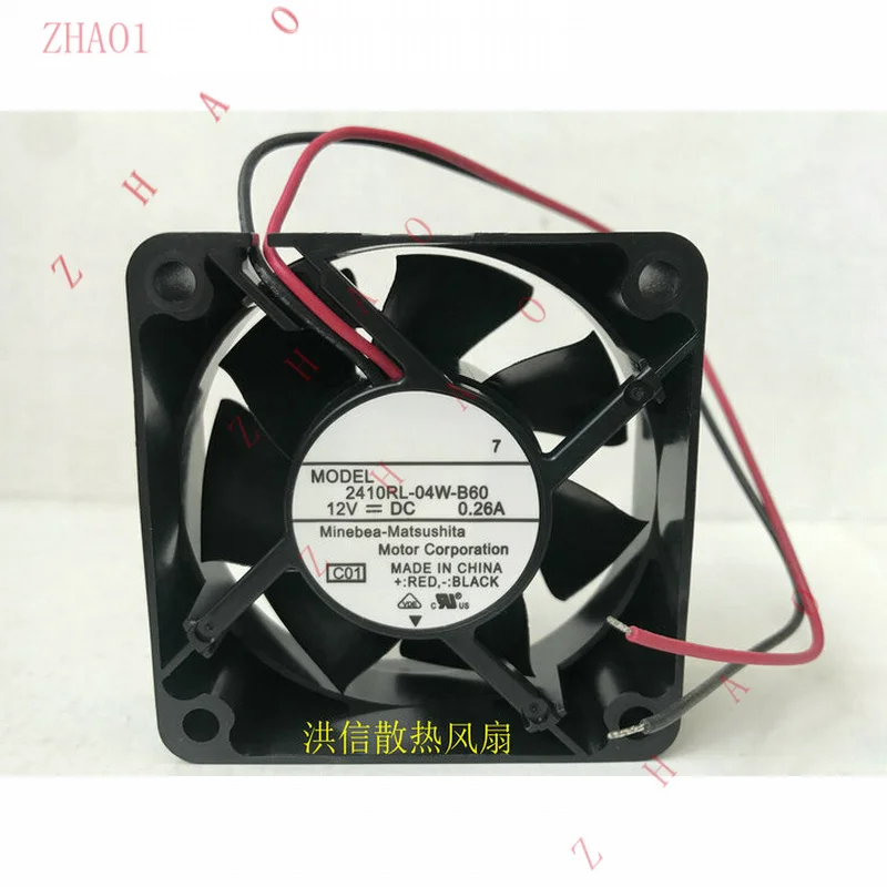 Z   1pcs  for NMB 2410RL-04W-B60 DC12V 0.26A 6025 60mm 2-wire double ball cooling fan
