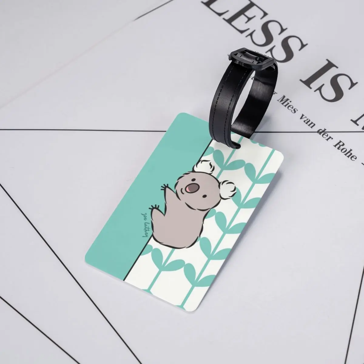 Custom Kawaii Clinging Koala Bear Luggage Tag With Name Card Privacy Cover ID Label for Travel Bag Suitcase