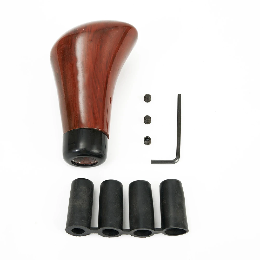 Gear Shift Knob with Walnut Wood For Grain Finish for Manual Cars Fits Thread Sizes M8 M10 Includes Screws and Inserts