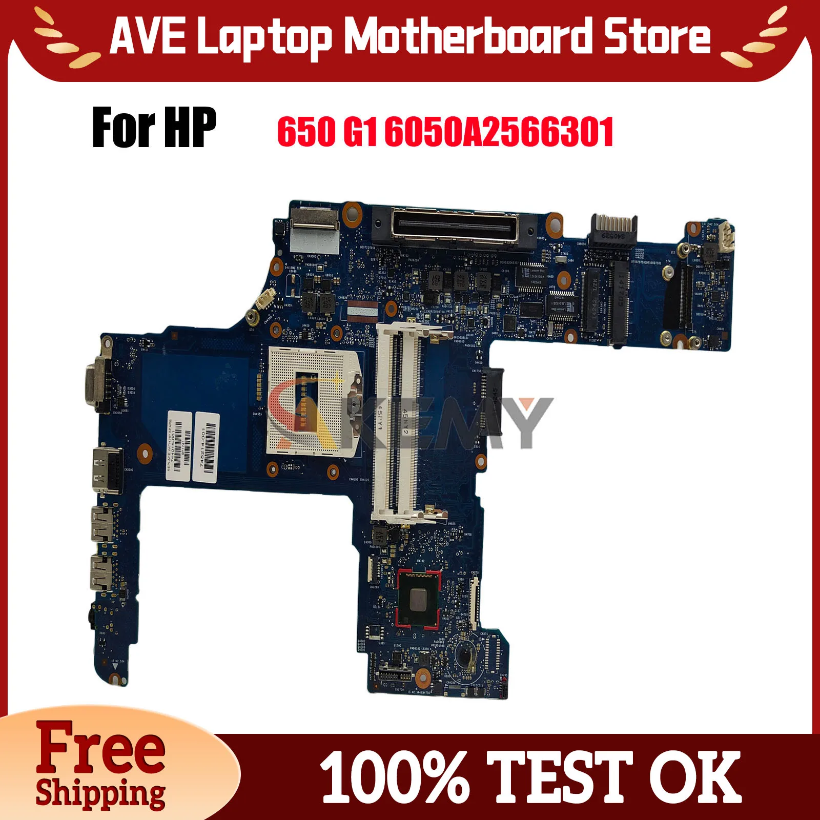 

6050A2566301 для ноутбука HP ProBook 640 G1 650 G1, материнская плата 744007-001 744007-501 с GMA HD4400 DDR3, 100% полностью протестирована