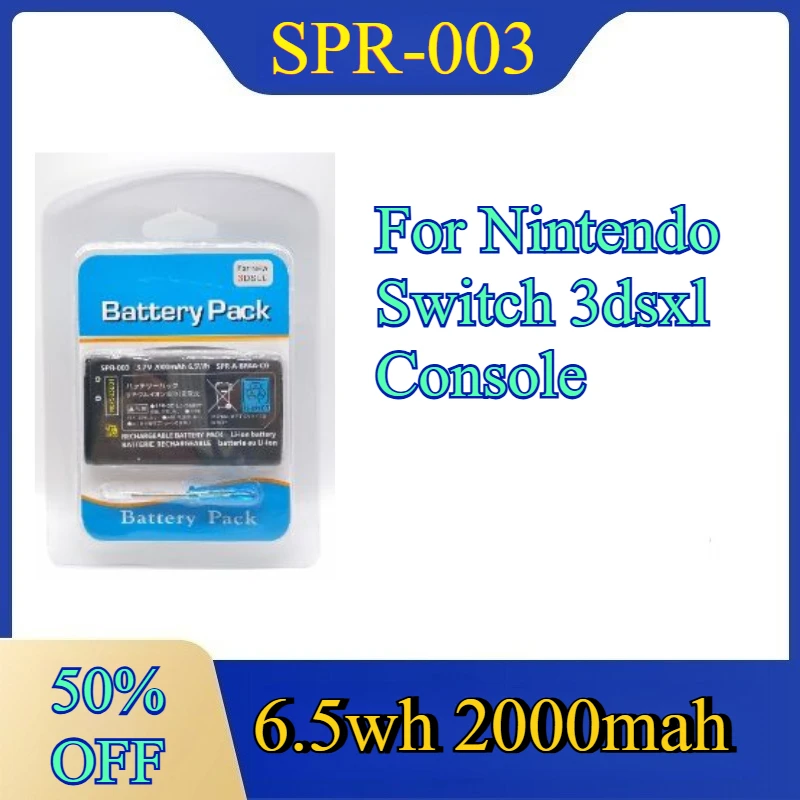 

6.5wh 2000mah High-Performance SPR-003 3DS XL Console Battery for Nintendo Switch 3dsxl Console SPR 003