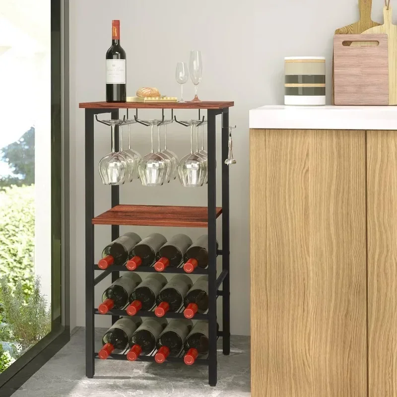 Wrought iron wine rack dining room floor-to-ceiling wine cabinet, modern simple living room wine display rack