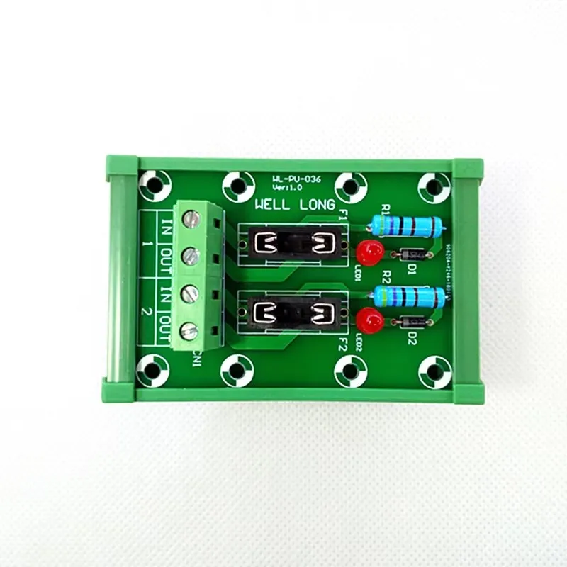 DIN Rail Mount 2 Position Fuse Module Board.