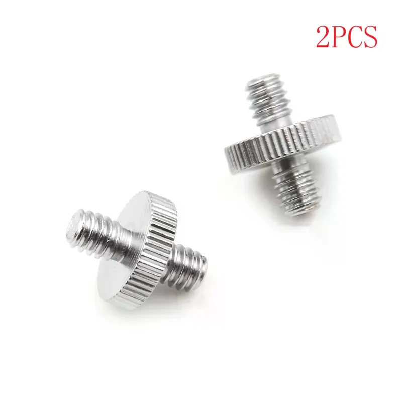 Double Head Screw Adapter for Audio and Video Equipment, Male Threaded Screw, 1/4 in, 2PCs