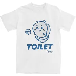 Chiikawa Toilet Time T Shirt Male Aesthetic Pure Cotton T-Shirts Summer Comfortable Popular Tee Shirt Custom Logo Oversized Tops