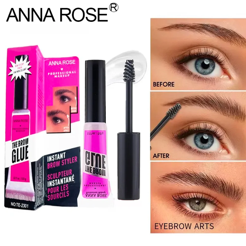 3D Peel-Off Eyebrow Gel, Transparent Waterproof Long-Lasting Brow Styling Gel, Natural Shaping,  Unisex Skin-Friendly