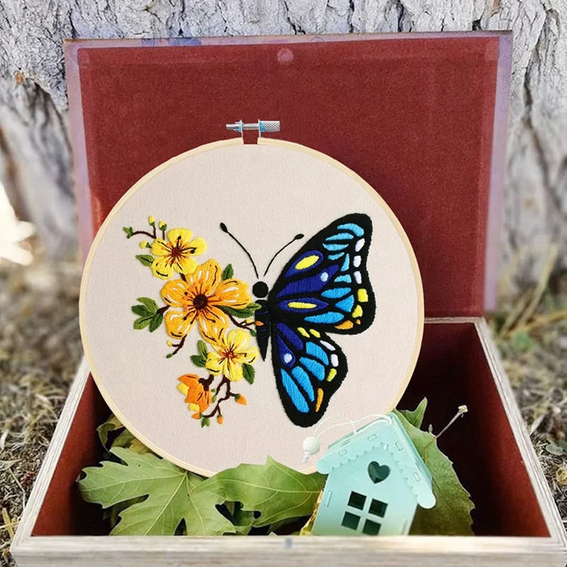 Zestaw startowy do haftowania, zestaw do wzory haftu, w tym hafciarskie pierścienie do haftowania bambusowego haftu, szwy, hobby kobiet