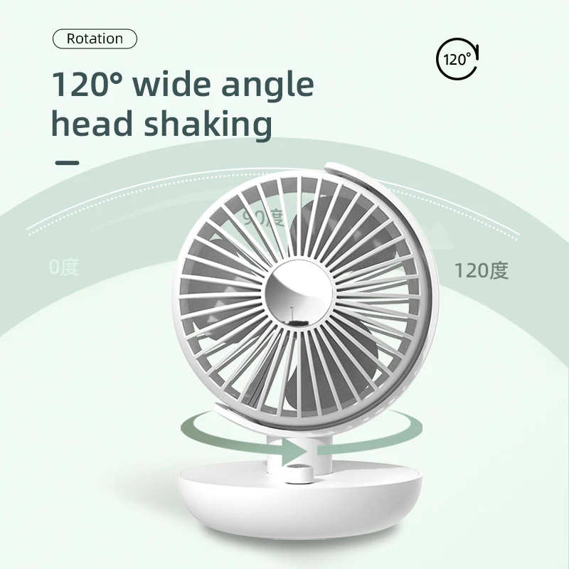 360° Rotating Office Desktop Fan Mute Globe Circulating Air Fan Rechargeable Multifunction Portable