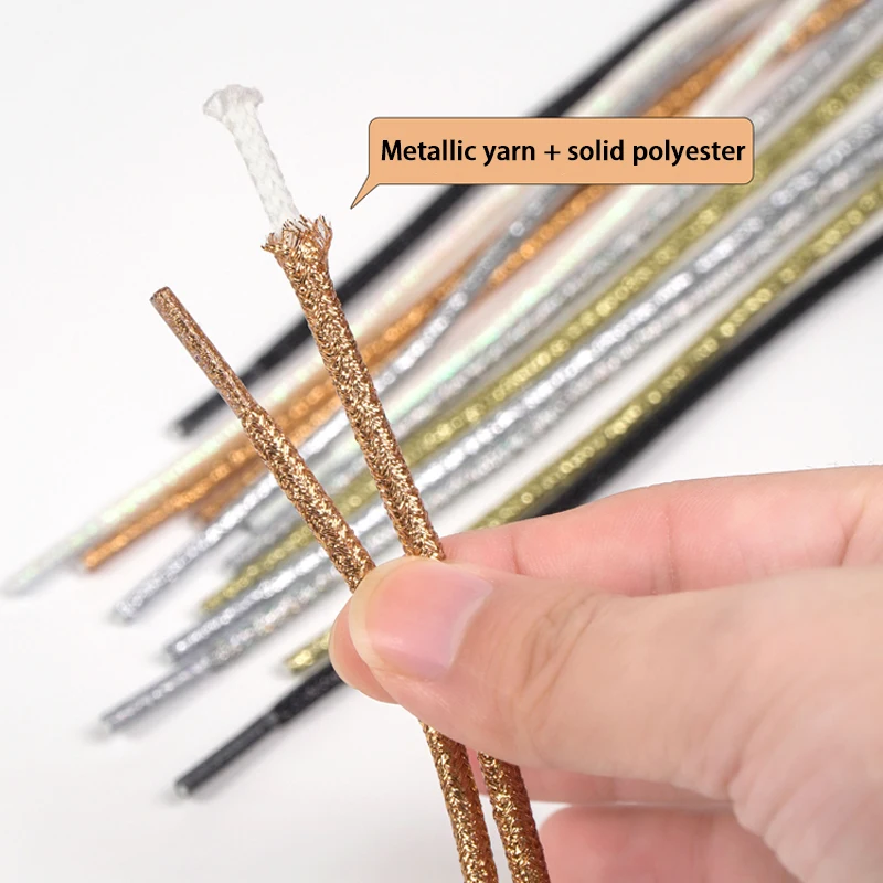1Pair/3Pair Shiny Round Shoelaces Unisex Stylish High-Quality Shoelace Suitable for a variety of shoes