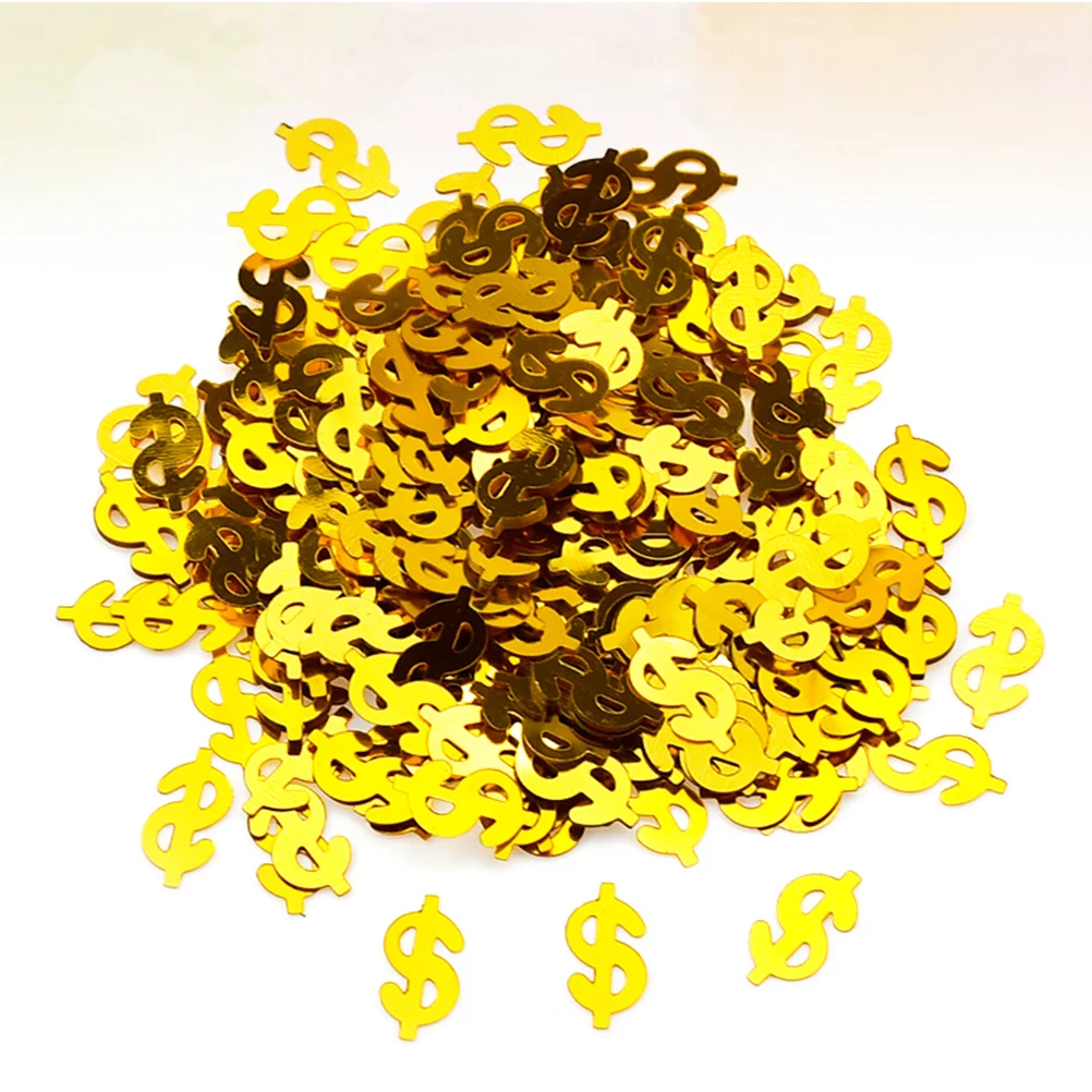 

100pcs Dollar Shaped Confetti Glitter Plastic Party Supplies For Christmas Birthday Table Decorative Diy Craft Balloon