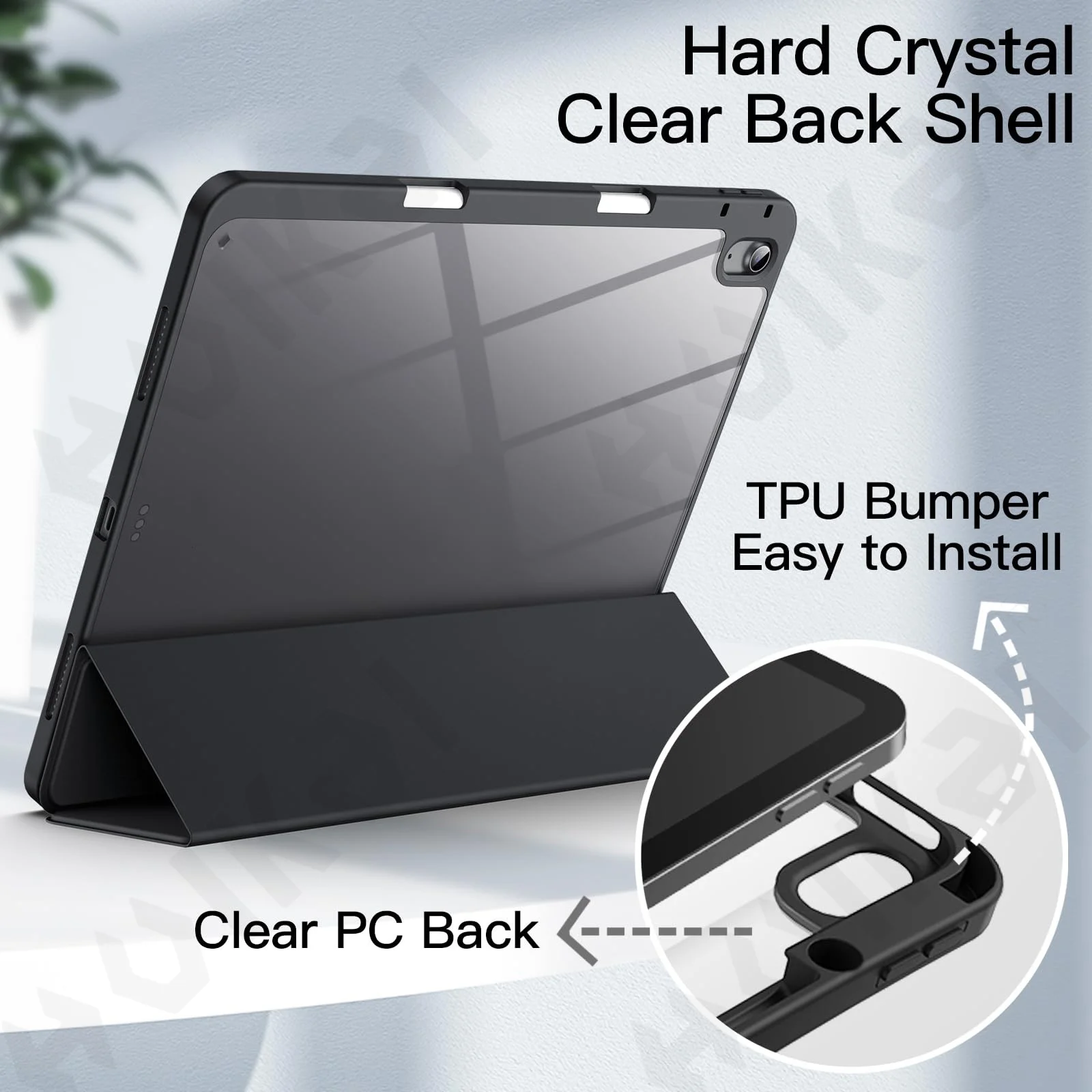 Case For iPad Air 13 11 M4 inch 2026 Tablet Pencil Holder Trifold Stand Smart Soft TPU Auto Wake/Sleep Back Shell Green Cover