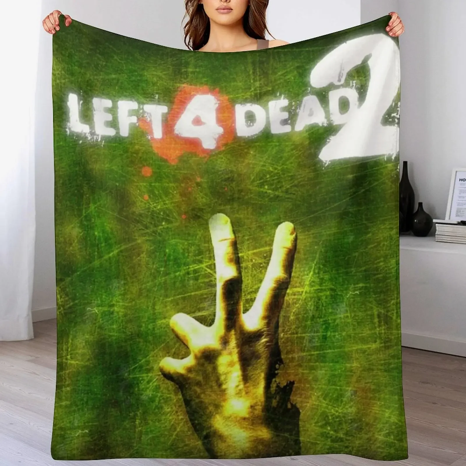 

Left 4 Dead 2 Logo Screen Throw Blanket Portable Lightweight Blanket for Travel Camping