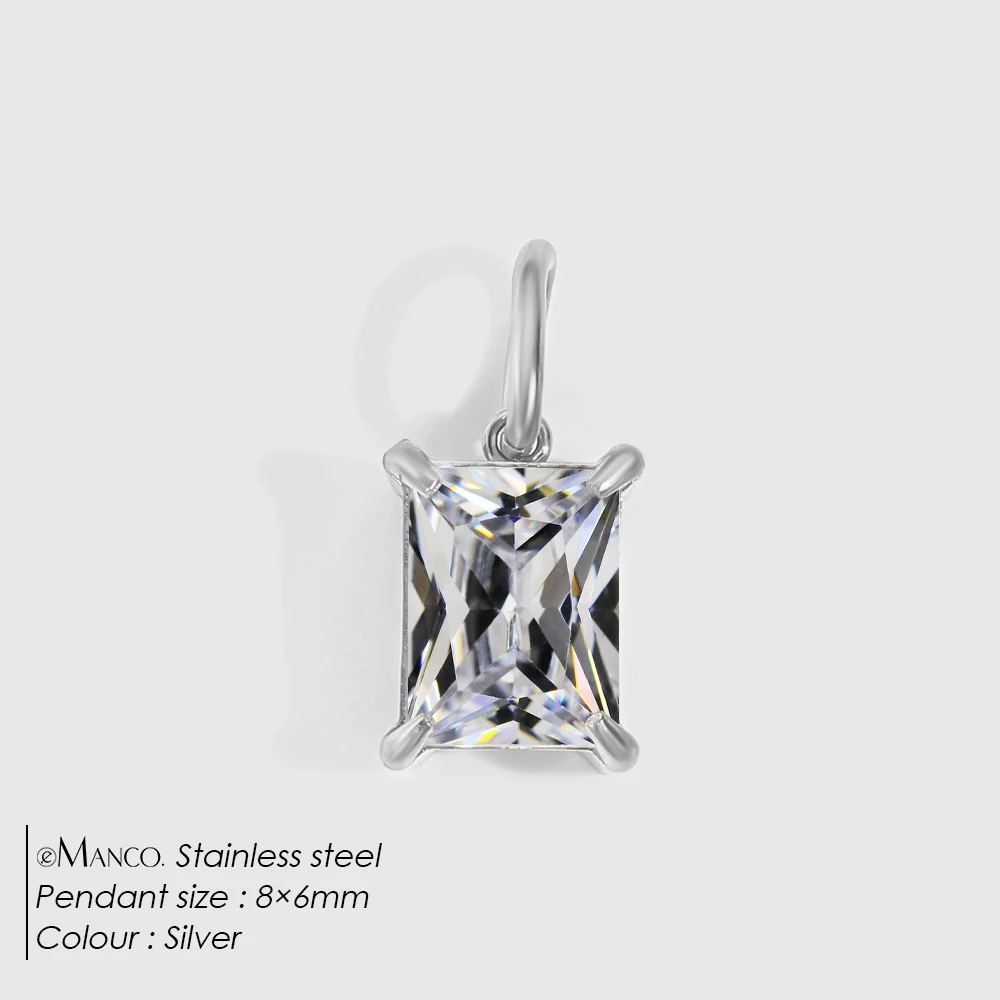 EMANCO 4/6/8/10MM Edelstahl Zirkon Geometrische Form Anhänger Schmuckherstellungszubehör DIY Zubehör