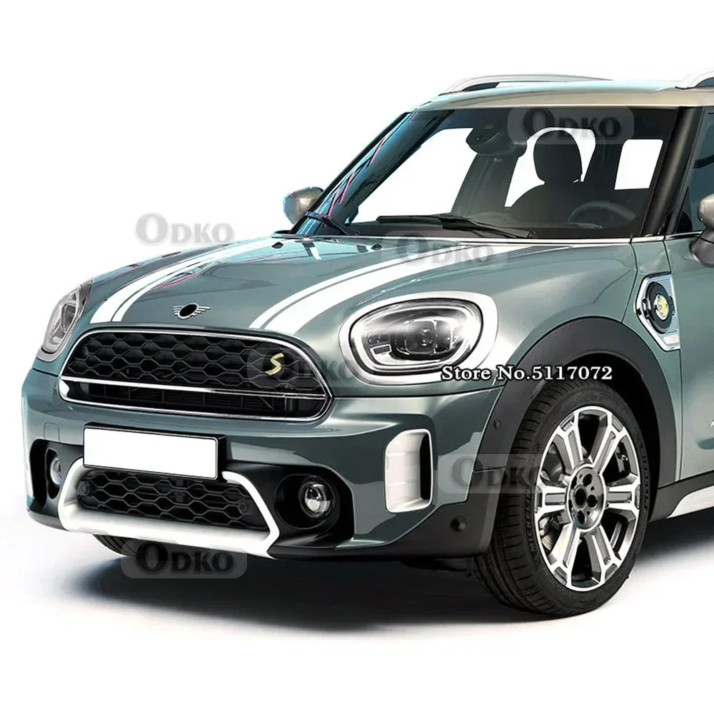 Стайлинг автомобиля, капот, полоса, крышка багажника, двигатель, задний комплект, наклейки, наклейки для MINI Cooper SE Countryman F60 All4 2017 2018 2020 Стайлинг автомобиля, капот, полоса, крышка багажника, двигатель, задний комплект, наклейки, наклейки для MINI Cooper SE Countryman F60 All4 2017 2018 2020