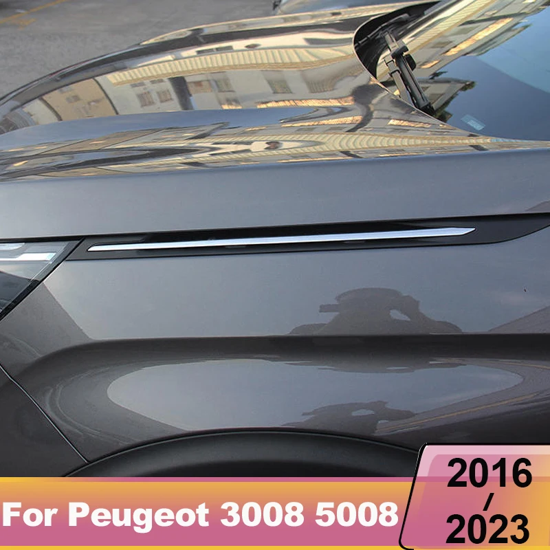 For Peugeot 3008 5008 GT 2016-2020 2021 2022 2023 Car Leaf Board Decoration on Shark Gills Trim Stickers Decorate Accessories