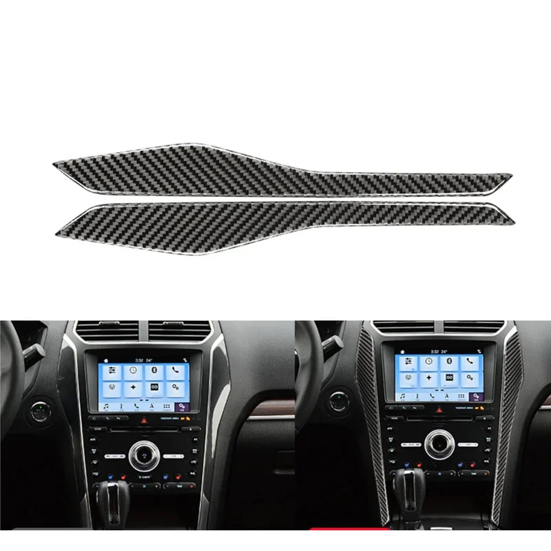 Carbon Fiber Car Central Console Decoration Cover Trim  For Ford Explorer 2013 2014 2015 2016 2017 2018 2019