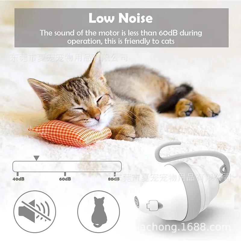 360° rolling mouse toy automatic feather tease