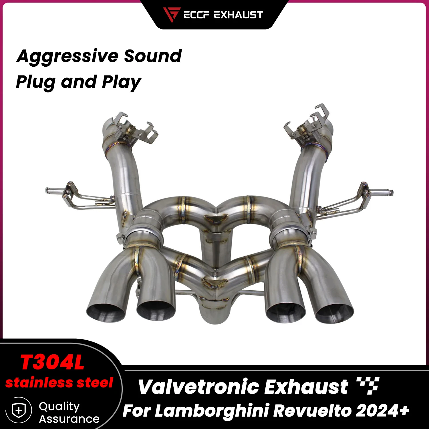 

Sporty Exhaust Sound Stainless steel Catback Exhaust For Lamborghini Revuelto 2024+ Performance Upgrade Easy Installation