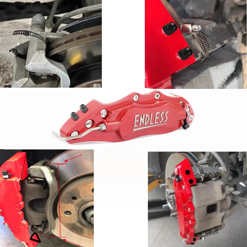 2PCS Universal 3D Aluminum Brake Caliper Cover, Fixing By Screws, Car Styling For BMW Audi Mercedes Benz VW Honda Lexus Toyota