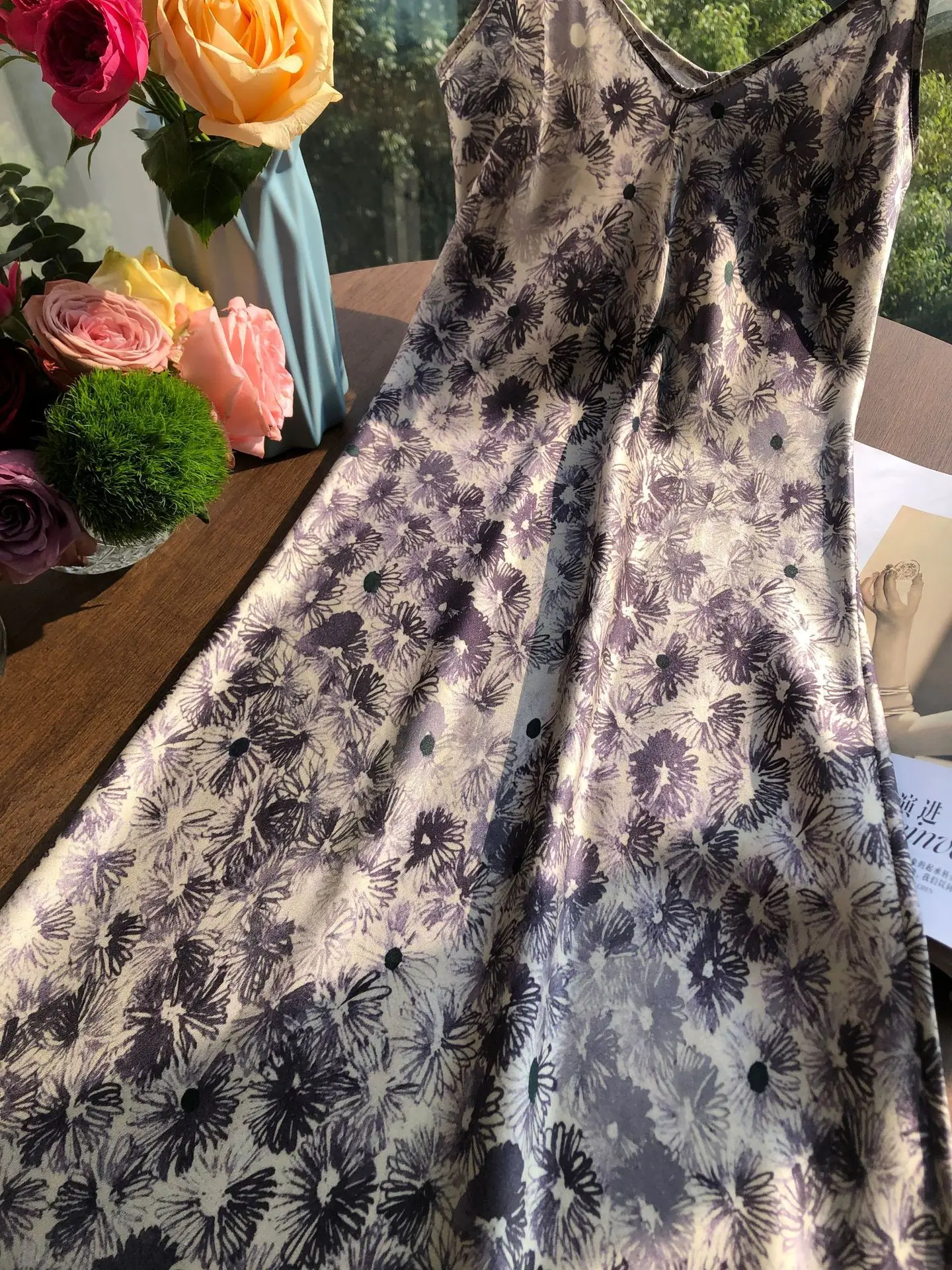 BirdTree 20MM 100% Moerbei Zijde Kalendula Print Jurk, Vrouw Zand Wassen Effen Satijn Bias-cut Slip Jurken, 2025 Nieuwe D57055JF