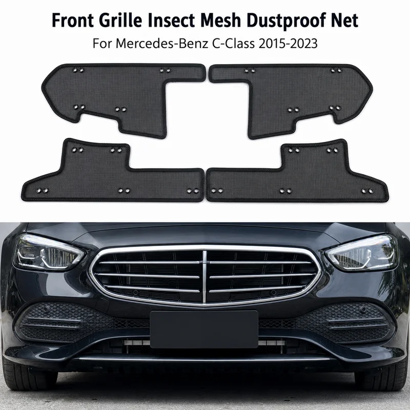 For Mercedes-Benz C-Class 2015-2023 Front Grille Insect Mesh Dustproof Net Modification Car Accessories