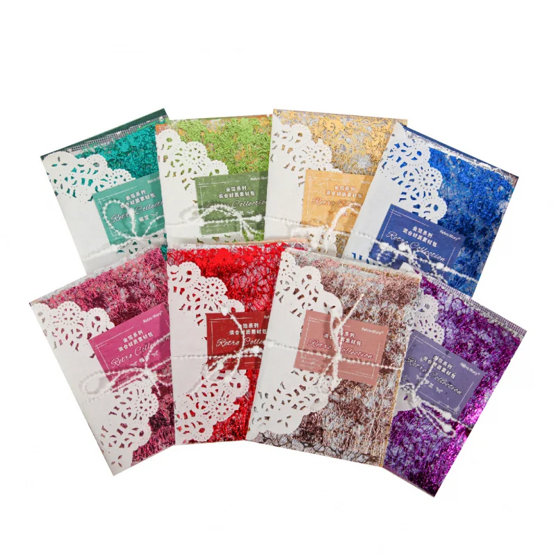 16pcs/pack Ins Style Retro Mesh Background Paper, Colorful Gradient DIY Handmade Album Scrapbooking Decorative Paper Supplies