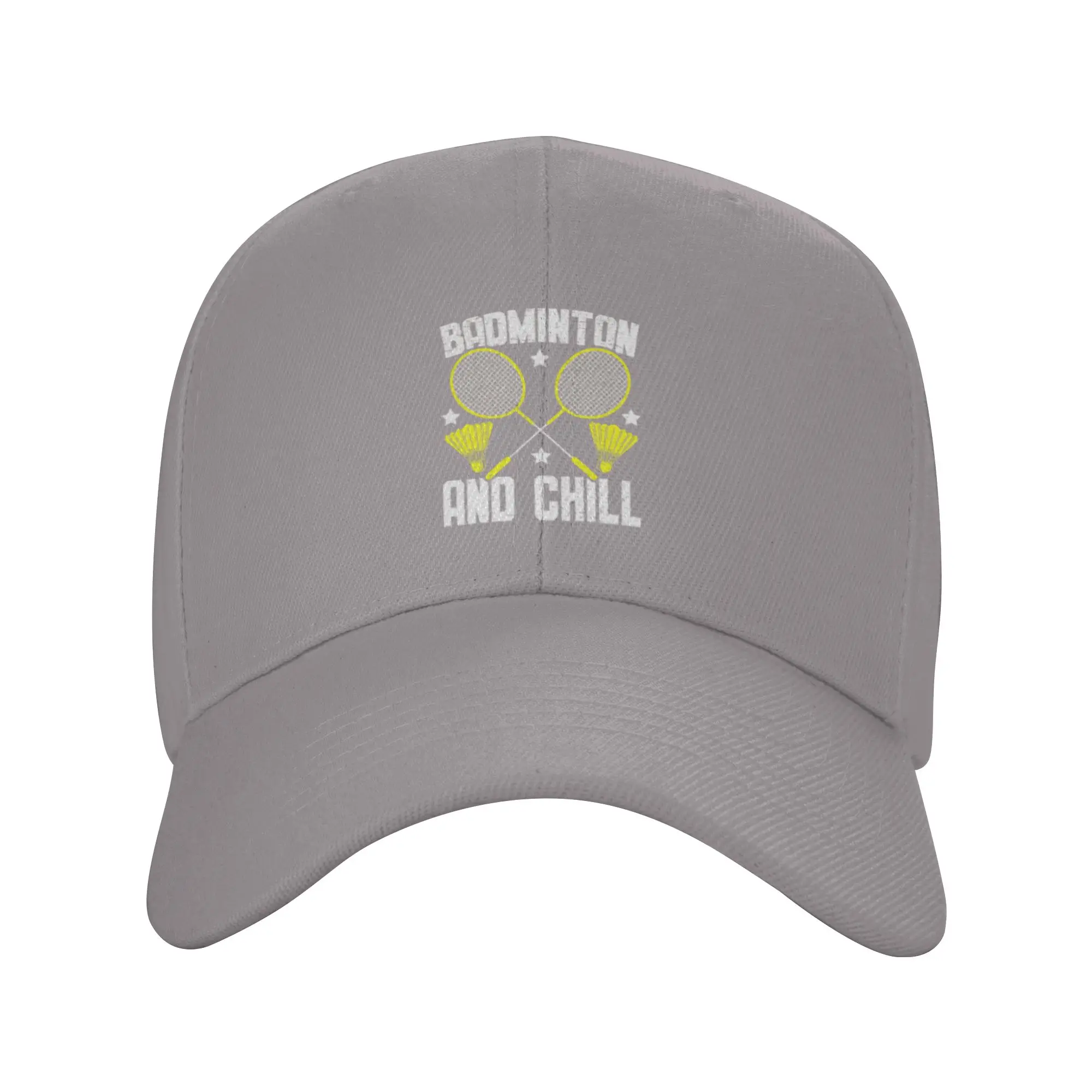 Badminton And Chill Crossed Rackets Shuttlecock Graphic Trendy Baseball Cap Lawn Mowing Trucker Hat Dad Hat