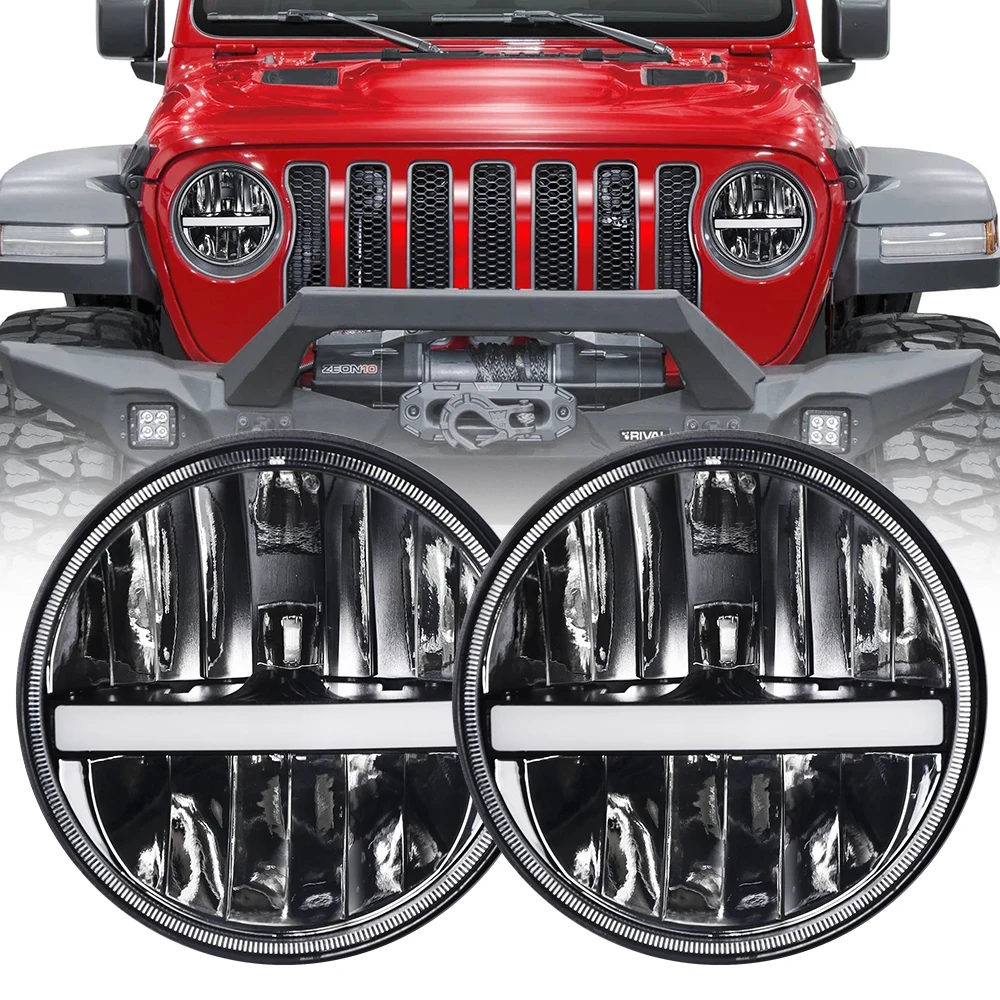 

High Power 8000 Lm For Hummer H3 7 Inch Led Headlights For jeep compass 2017 7 Inch Led Headlight Light