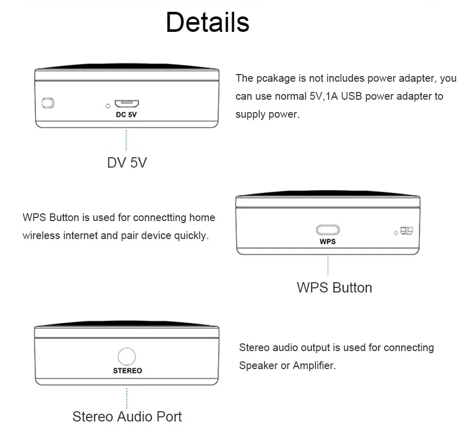 M5 AudioCast HiFi جهاز استقبال للموسيقى Airplay DLNA i OS وAndroid Airmusic 2.4G WiFi مكبرات صوت لاسلكية متعددة الغرف #5