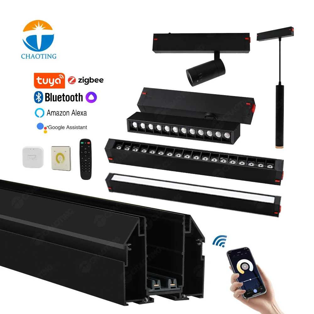 

Europe Hot Sell Stretch Ceiling PVC Film Installation Accessories 220V Magnetic Track Lighting LED Aluminum Profile