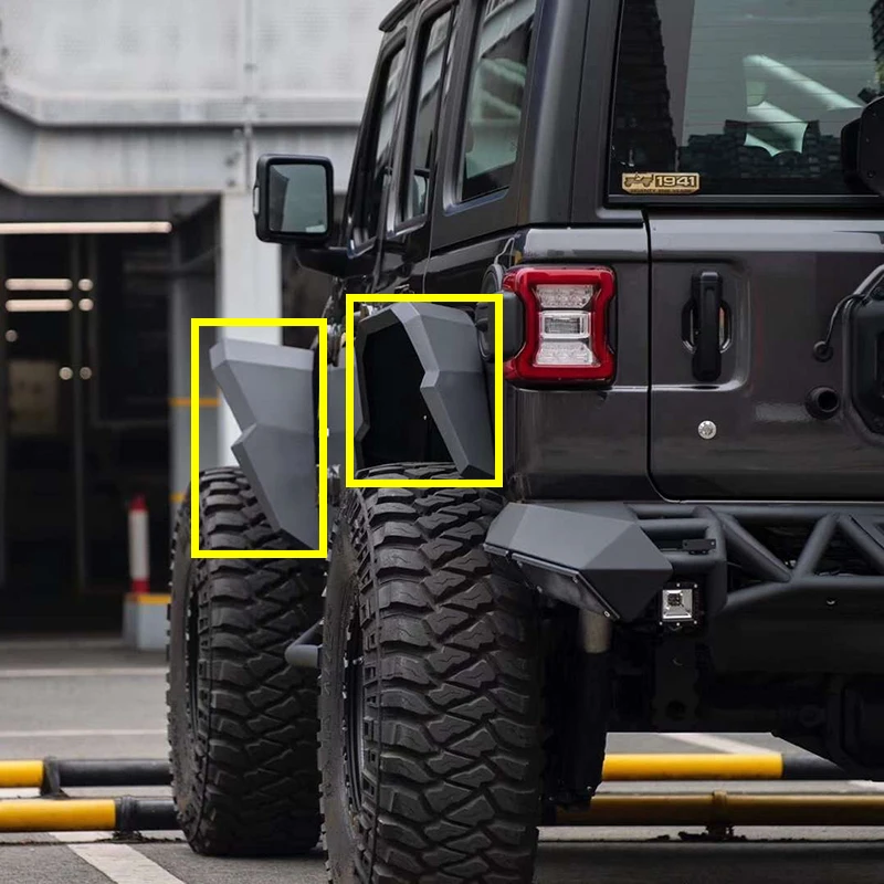 Lantsun JL1064 4Pcs/set Front Rear Flares Extension Aluminum Alloy Eyebrow Widened Fender Mudguards for Jeep for Wrangler JL