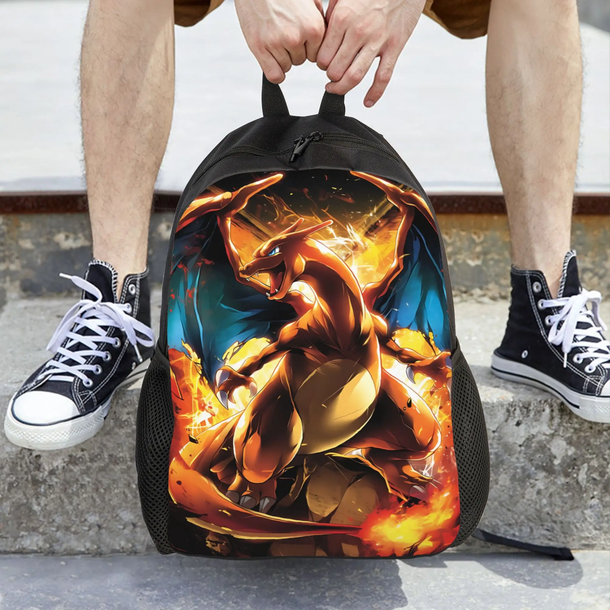 Pokemon charizard backpacks Daypack  mochila School Retro Washable Rucksack view 6